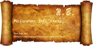 Meissner Bátony névjegykártya
